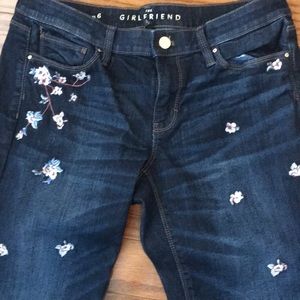 White House Black Market Embroidered Jeans